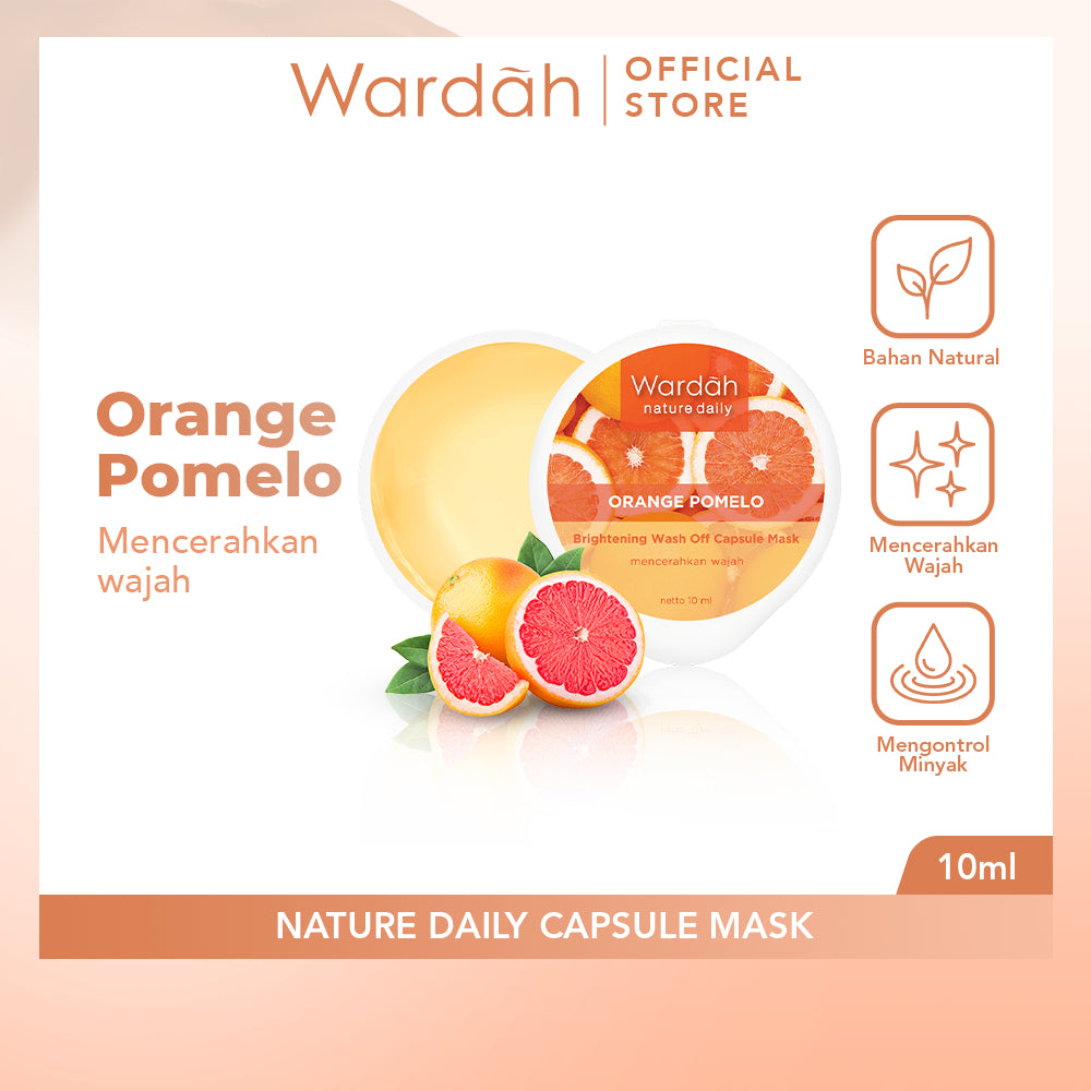 WARDAH Nature Daily Capsule Mask 10 ml - Masker Wajah Untuk Mengontrol Minyak - Mudah Digunakan dan Praktis Dibawa - Untuk Semua Jenis Kulit - Skincare