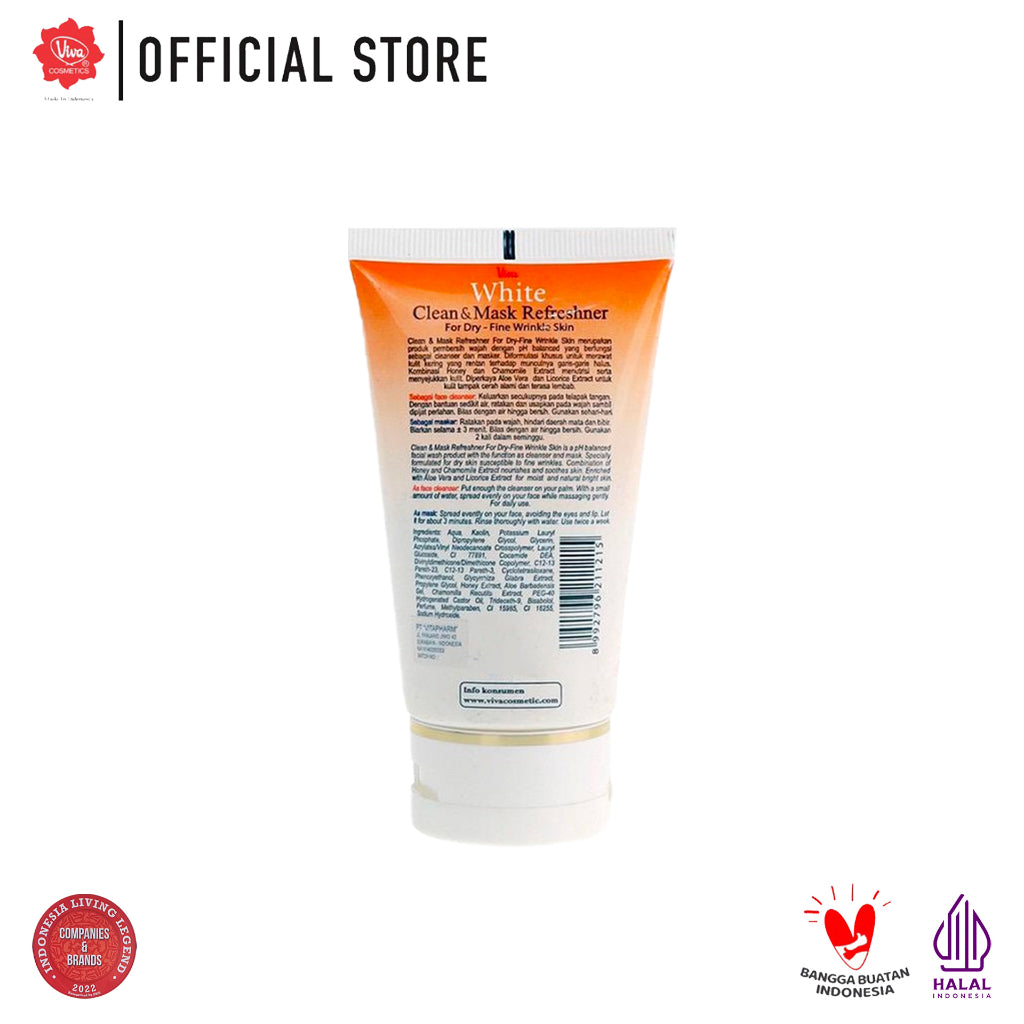 Viva White Clean & Mask Refreshner For Dry with Honey & Extract Chamomile - Fine Wrinkle Skin