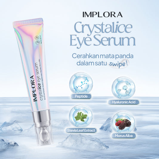 Implora Crystalice Eye Serum | Mengurangi mata panda | Mencerahkan dan melembapkan area mata | Mencegah Kerutan