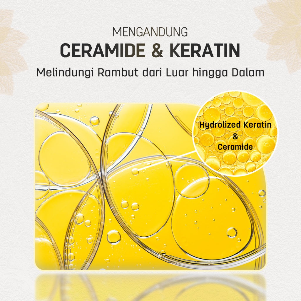 ERHAIR Restore Hair Shield Serum 70mL - Serum Melembutkan Rambut Kering & Frizzy | Ceramide & Keratin Hair Oil  | Melindungi rambut dari paparan matahari | Heat Protectant