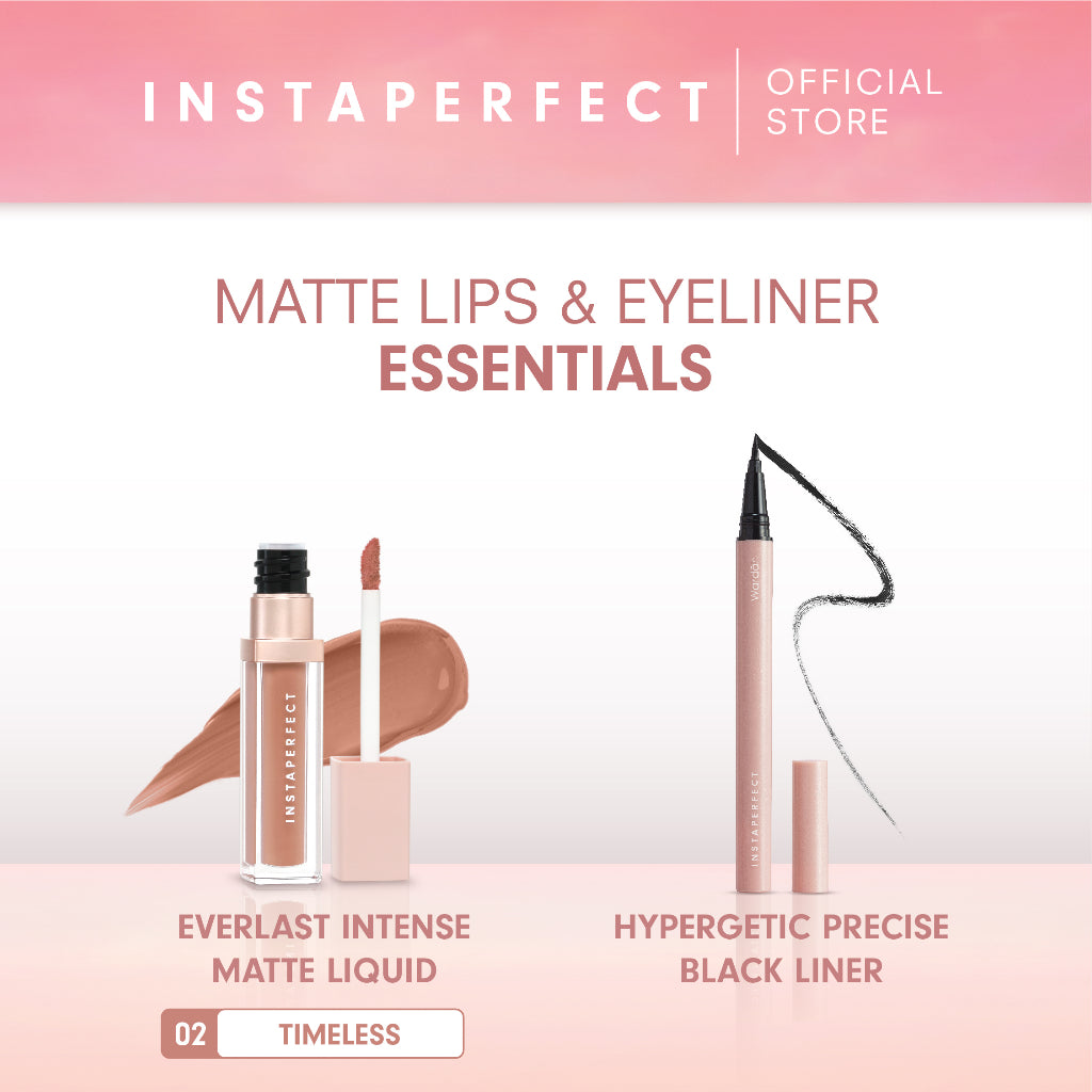Instaperfect Matte Lips & Eyeliner Essentials Bundle (Everlast Intense Matte Liquid + Hypergetic Precise Black Liner)