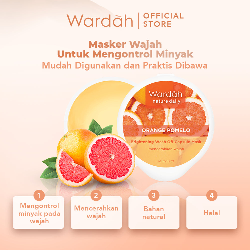 WARDAH Nature Daily Capsule Mask 10 ml - Masker Wajah Untuk Mengontrol Minyak - Mudah Digunakan dan Praktis Dibawa - Untuk Semua Jenis Kulit - Skincare
