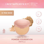 Instaperfect Refill Matte Fit Powder Foundation 13 g - Refill Bedak (Real Skin Cover Setter, Smooth Matte Finish, SPF 20 PA+++)