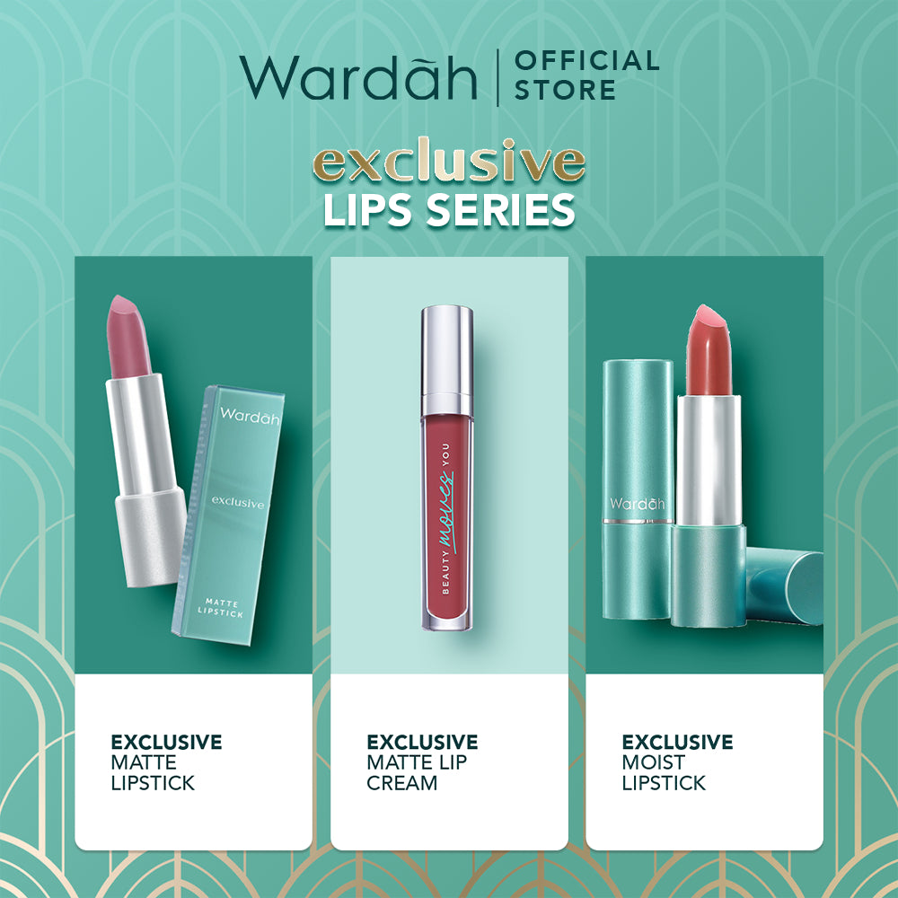 WARDAH Exclusive Matte Lipstick - Warna Intense dalam Sekali Oles - Pigmented Tahan Lama dengan Hasil Akhir Soft Matte - Lembab dengan Vitamin E - Makeup