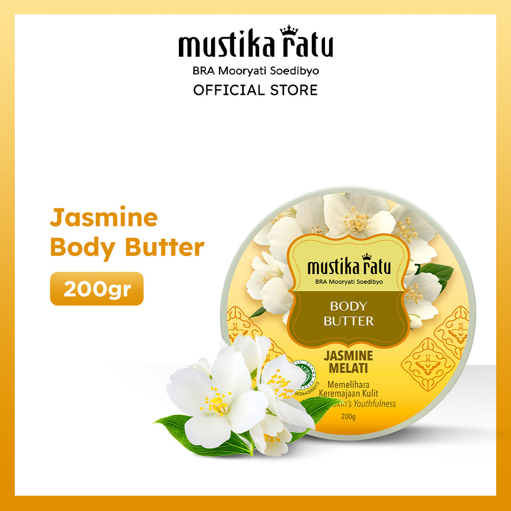 Mustika Ratu Jasmine Body Butter 200gr melembabkan tubuh dengan aroma melati