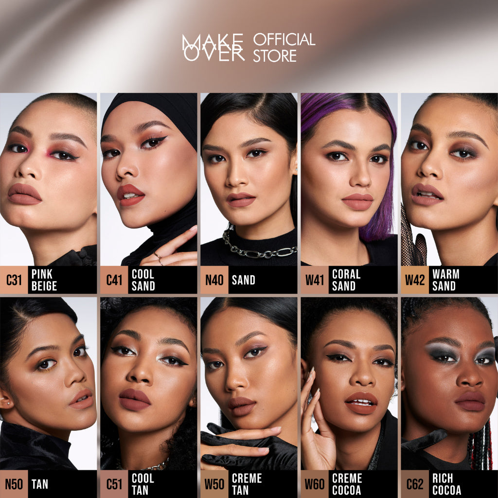 [SPECIAL 11.11] MAKE OVER Powerstay 24H Weightless Liquid Foundation - High Coverage Wajah Flawless Ringan Poreless Oil Control Make Up Tahan Lama 24 Jam BEST SELLER Somethin Time Less w Maybe Euphoria