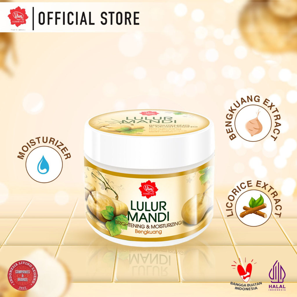 Viva Lulur Mandi Brightening & Moisturizing (Body Scrub) Bengkuang with Licorice Extract & Moisturizer - 225gr