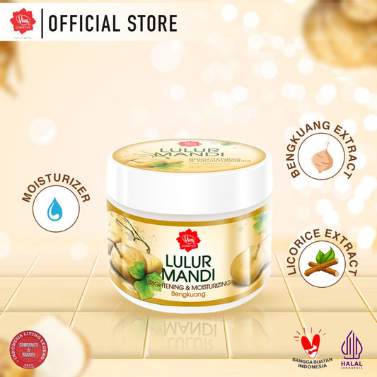 Viva Lulur Mandi Brightening & Moisturizing (Body Scrub) Bengkuang with Licorice Extract & Moisturizer - 225gr
