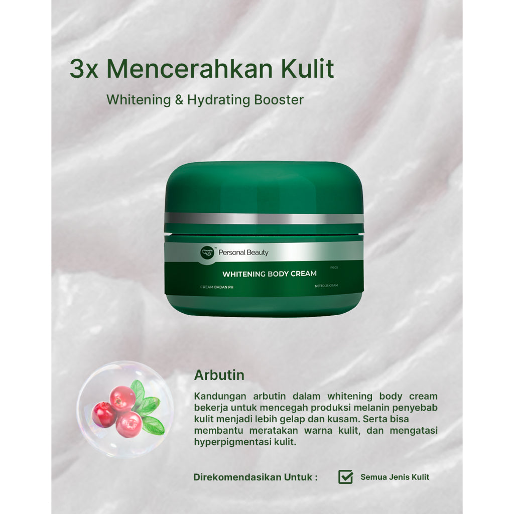 PERSONAL BEAUTY WHITENING BODY CREAM PENCERAH KULIT BADAN SANGAT AMAN BPOM