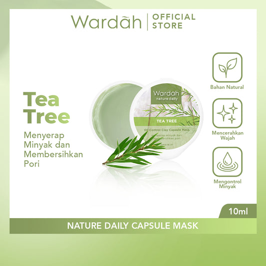 WARDAH Nature Daily Capsule Mask 10 ml - Masker Wajah Untuk Mengontrol Minyak - Mudah Digunakan dan Praktis Dibawa - Untuk Semua Jenis Kulit - Skincare