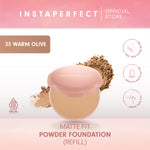 Instaperfect Refill Matte Fit Powder Foundation 13 g - Refill Bedak (Real Skin Cover Setter, Smooth Matte Finish, SPF 20 PA+++)