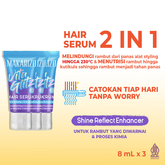 PAKET ISI 3 Makarizo VITAGLITZ Hair Serum Shine Reflect Enchanter