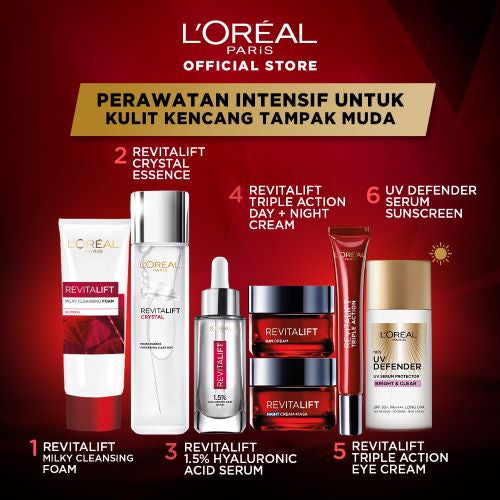 (PAKET HEMAT) L'Oréal Paris Revitalift Triple Action Day & Night Cream Dengan 3% Pro-Xylane - 50ml (untuk Kulit Cerah Tampak Muda)