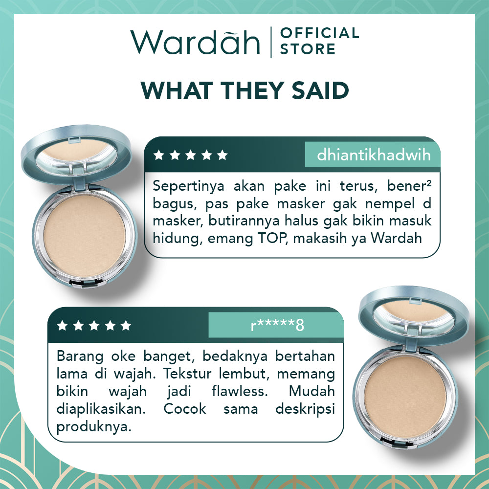 WARDAH Refill Exclusive Two Way Cake - Bedak Dengan Tingkat Coverage Tinggi Yang Halus dan Tahan Lama - Dilengkapi SPF 15 PA - Hasil Akhir Natural Flawless - Makeup - Cocok Dipakai dengan Cushion