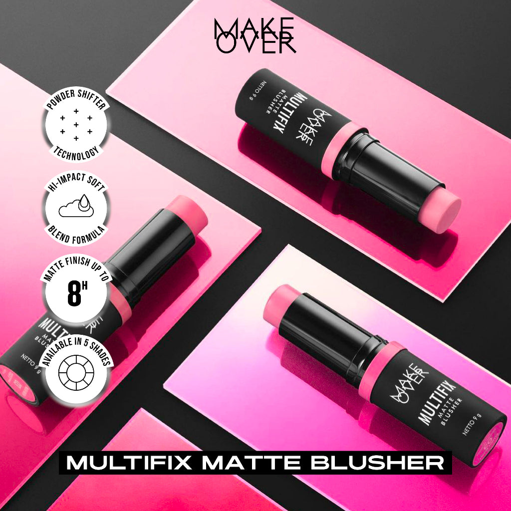 MAKE OVER Multifix Matte Blusher 9 g - Blush On Stick