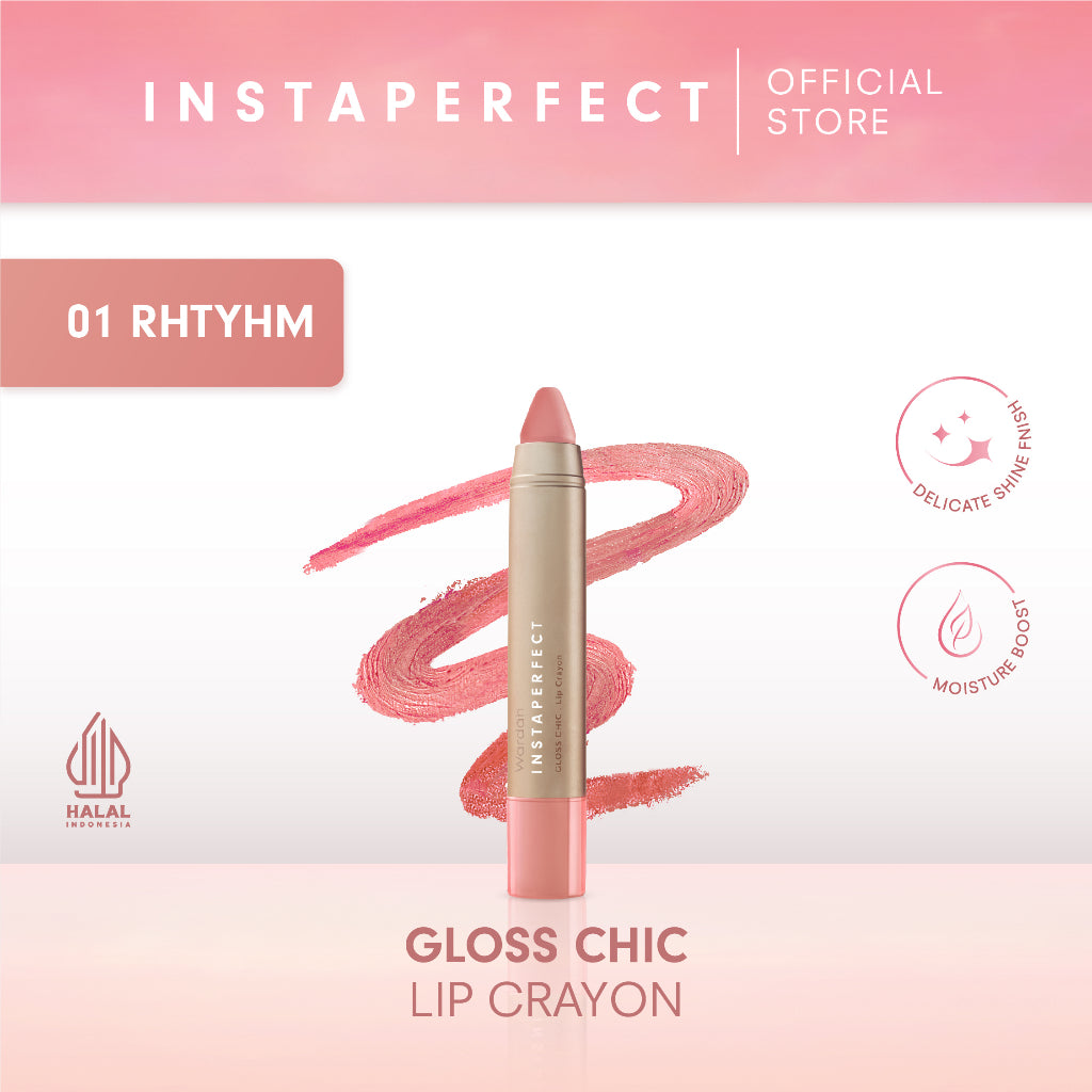 Instaperfect GLOSS CHIC Lip Crayon 2.7 g - Lipstick Gloss (Natural Glossy & Menjaga Kelembaban Bibir)