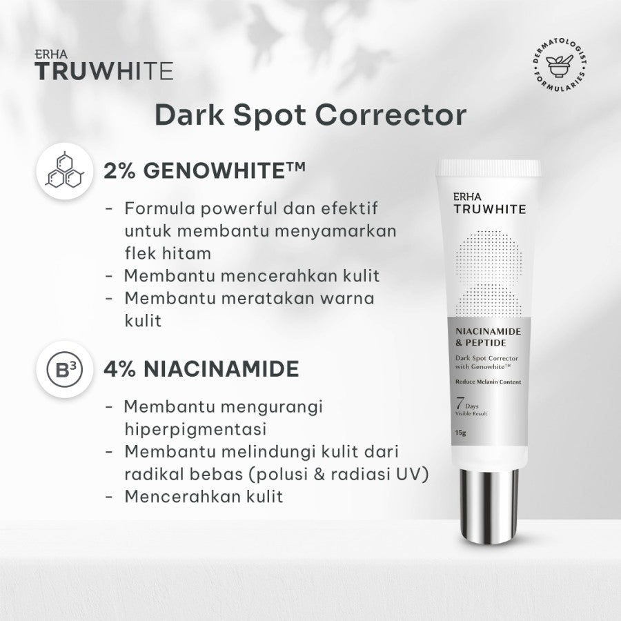 ERHA Truwhite Niacinamide & Peptide Dark Spot Corrector 15g - Krim Pencerah Flek Hitam