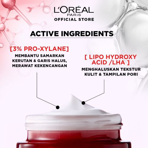 (PAKET HEMAT) L'Oréal Paris Revitalift Triple Action Day & Night Cream Dengan 3% Pro-Xylane - 50ml (untuk Kulit Cerah Tampak Muda)