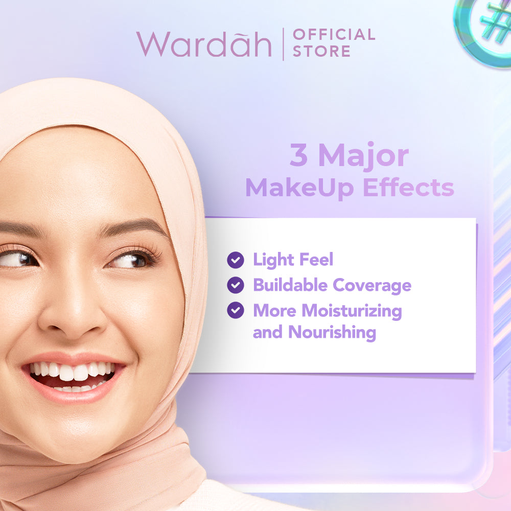 WARDAH Everyday Luminous Liquid Foundation - Alas Bedak Cair Dengan Hasil Matte Natural dan Mengandung SPF 15 - Melembabkan dan Nyaman Digunakan - Makeup