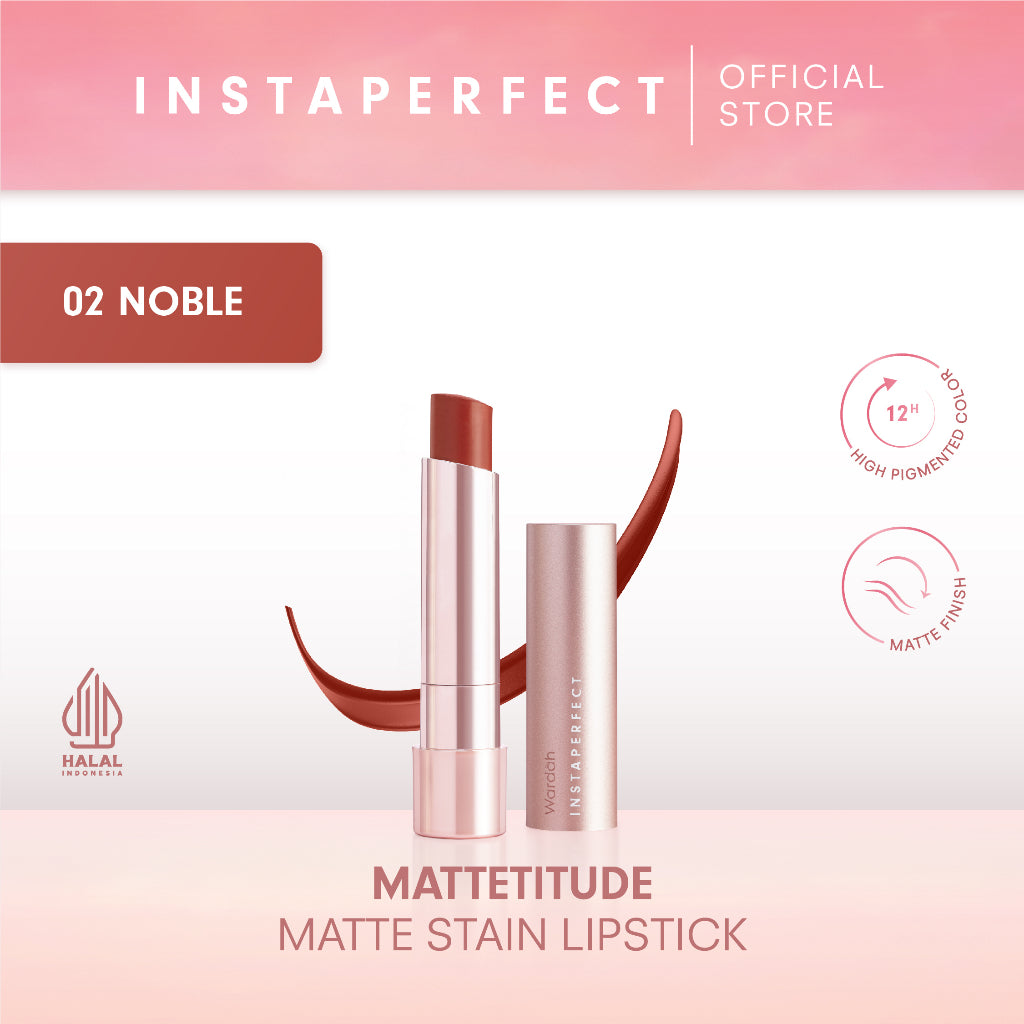 Instaperfect MATTETITUDE Matte Stain Lipstick 3.5 g - Lipstick (High Pigmented & Tahan Lama Hingga 10 Jam)