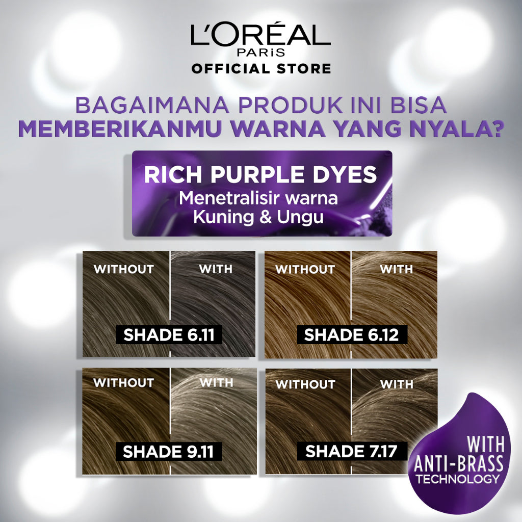 L'Oreal Paris Excellence Ash Supreme #9.11 Silver Ash Hair Color Twinpack (Cat Rambut L'Oreal)