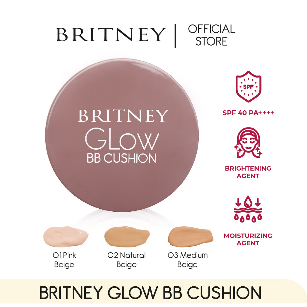 BRITNEY Glow BB Cushion / BB Cushion tahan lama / BB Cushion Waterproof