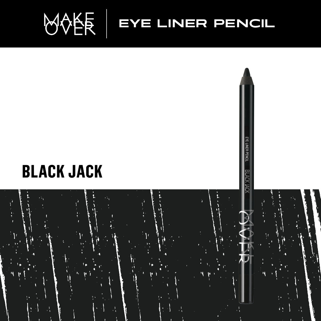 MAKE OVER Eye Liner Pencil - Eyeliner Creamy Pigmented Intense Pekat Smudgeproof Presisi