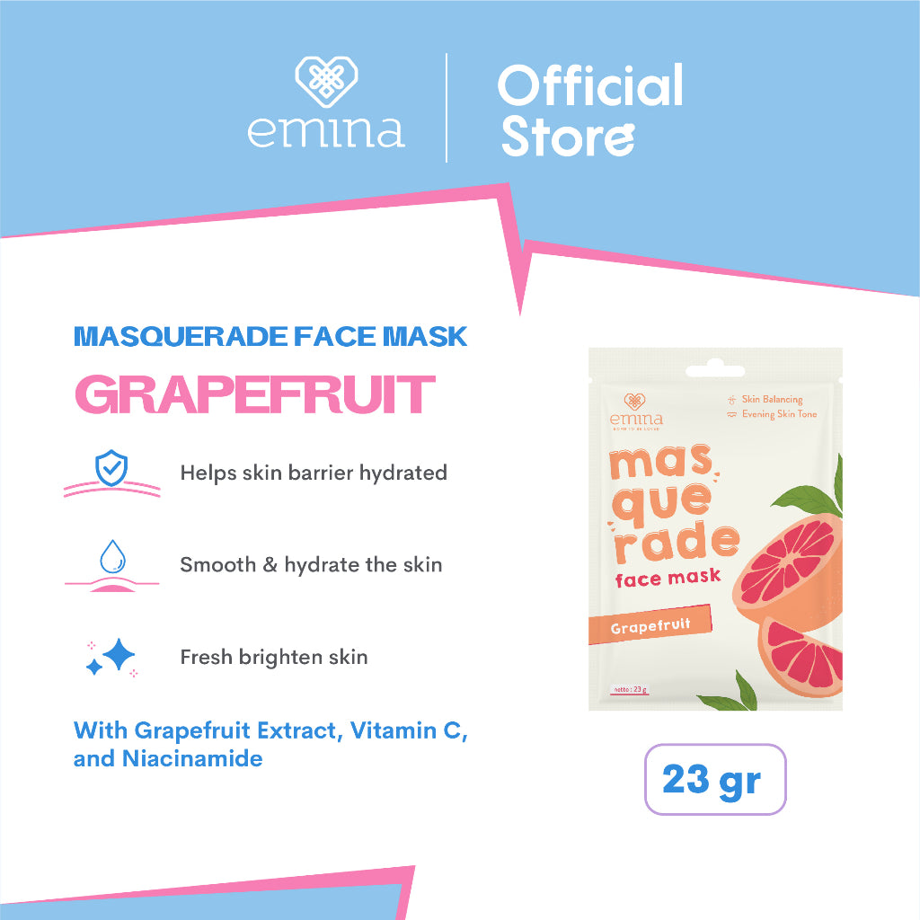 Emina Masquerade Face Mask 23 g - Sheet Mask Ekstrak Bahan Alami