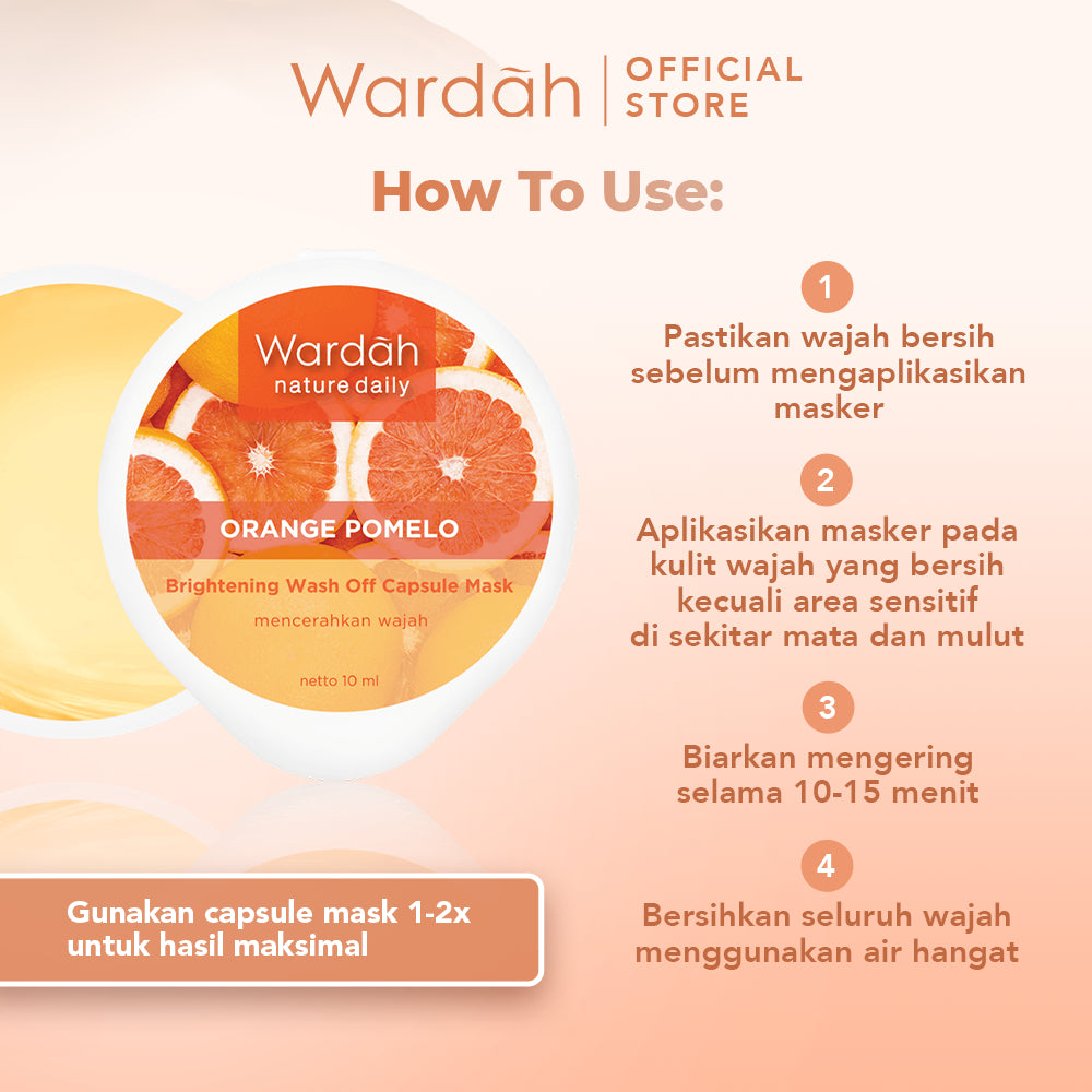 WARDAH Nature Daily Capsule Mask 10 ml - Masker Wajah Untuk Mengontrol Minyak - Mudah Digunakan dan Praktis Dibawa - Untuk Semua Jenis Kulit - Skincare