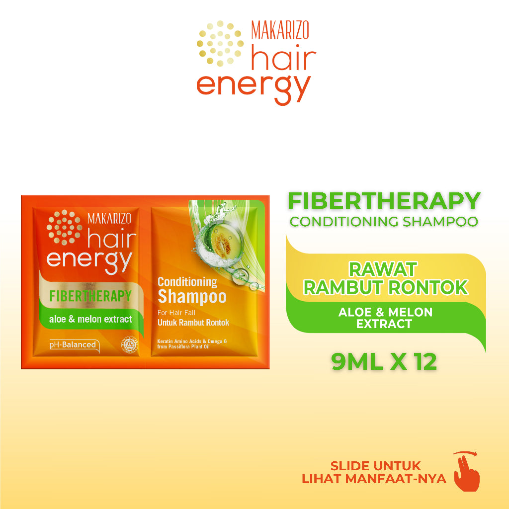 Makarizo Hair Energy Fibertherapy Conditioning Shampoo Aloe & Melon 9 mLx12