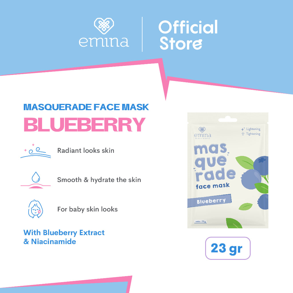 Emina Masquerade Face Mask 23 g - Sheet Mask Ekstrak Bahan Alami