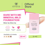 Emina Bare with Me Mineral Mild Foundation 30 mL - Semi Matte Finish, Perlindungan terhadap Sinar UV