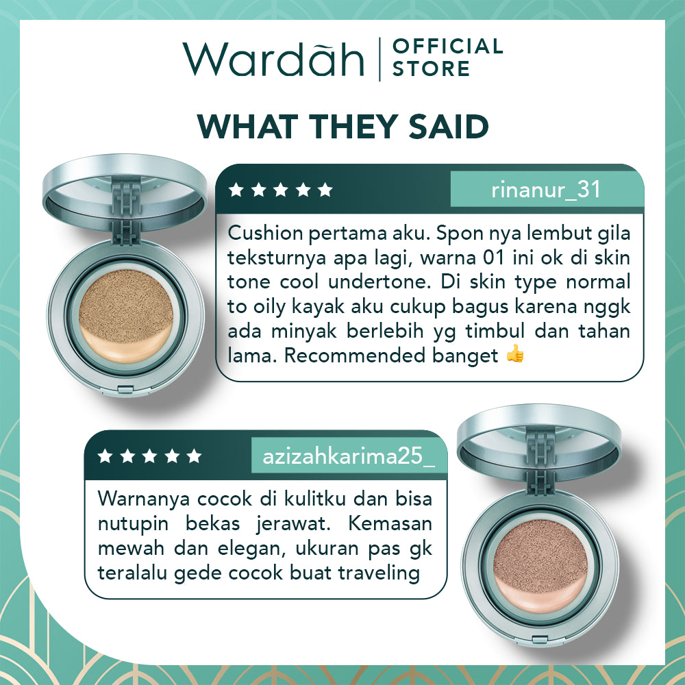 WARDAH Exclusive Flawless Cover Cushion - Alas Bedak dengan Hasil Matte Flawless dan Tahan Lama Hingga 10 Jam - Dilengkapi SPF 30 PA+++ - Dapat Menutupi Bekas Jerawat - Makeup