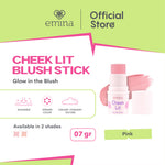Emina Cheek Lit Blush Stick 7 g - Blush On Praktis, Tekstur Powdery to Creamy, Warna Intense