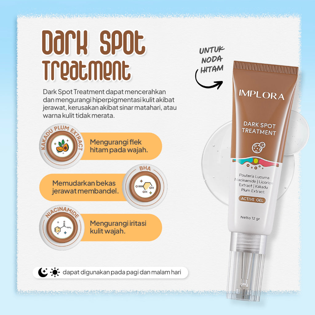 Implora Dark Spot Treatment | Mencerahkan Bekas Jerawat | Menyamarkan noda hitam