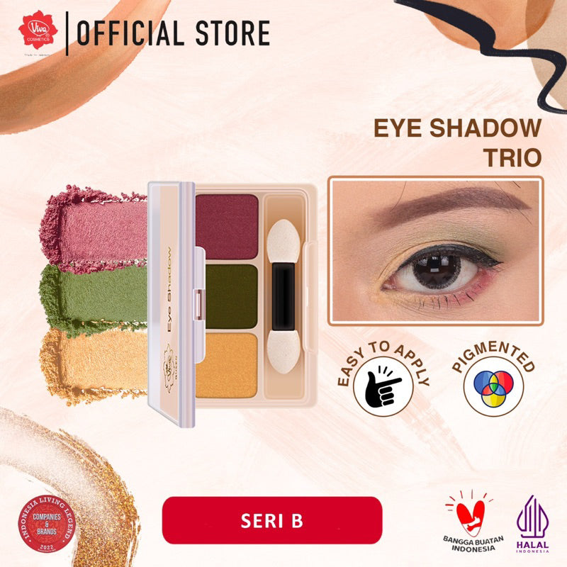 Viva Queen Eye Shadow - Trio (tersedia 6 varian kombinasi warna)