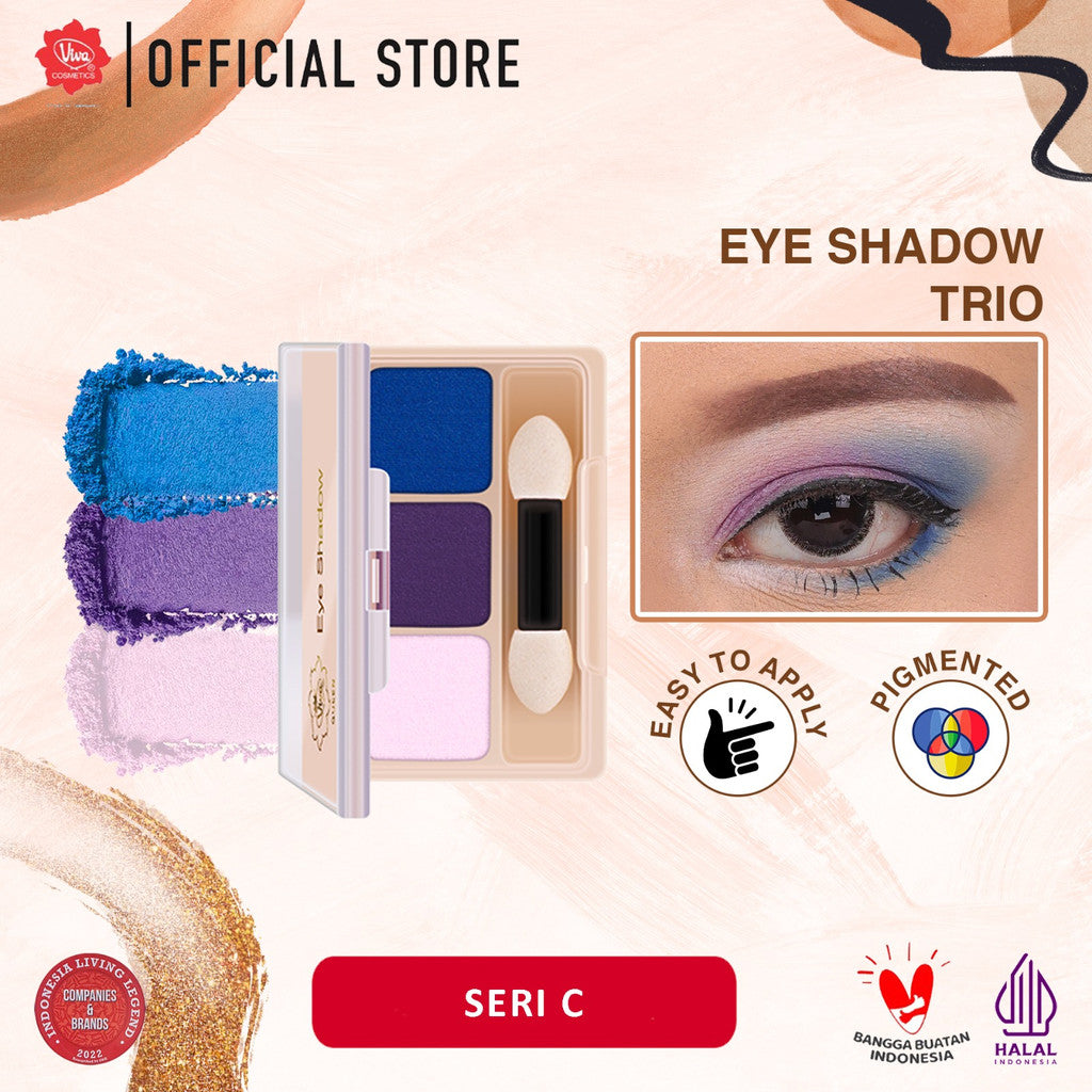 Viva Queen Eye Shadow - Trio (tersedia 6 varian kombinasi warna)