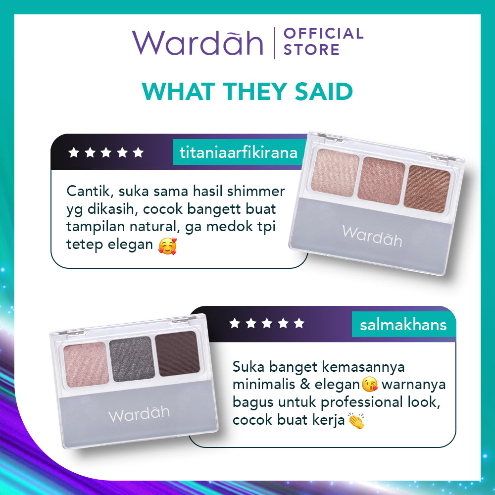 WARDAH EyeXpert Eyeshadow - 3 Warna Intense Yang Tahan Lama - Makeup
