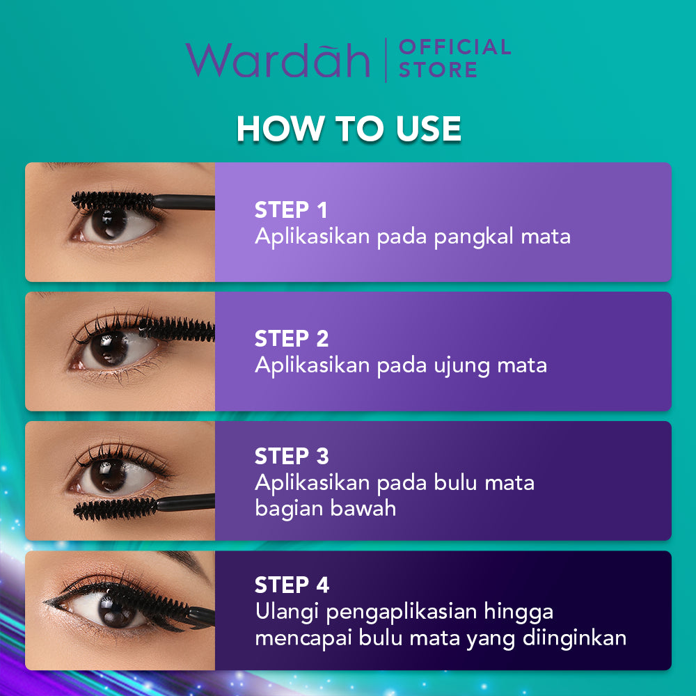 WARDAH EyeXpert Liftlast Waterproof Mascara 8ml Lentik Dalam 5 Detik, Tahan Lama 12 Jam - Maskara Anti Air Tahan Air - Makeup