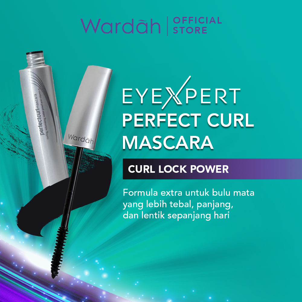 Wardah EyeXpert Perfectcurl Mascara - Mascara Waterproof Yang Melentikkan Bulu Mata Dengan Kandungan Argan Oil yang Menutrisi - Anti Air dan Tahan Lama