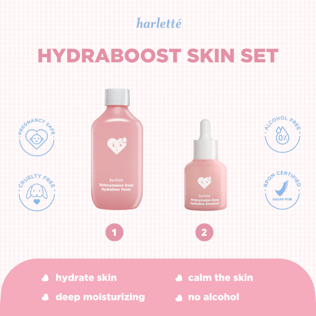 Harlette Waterymelon Bundle | Untuk Kulit Dehidrasi dan Acne Prone