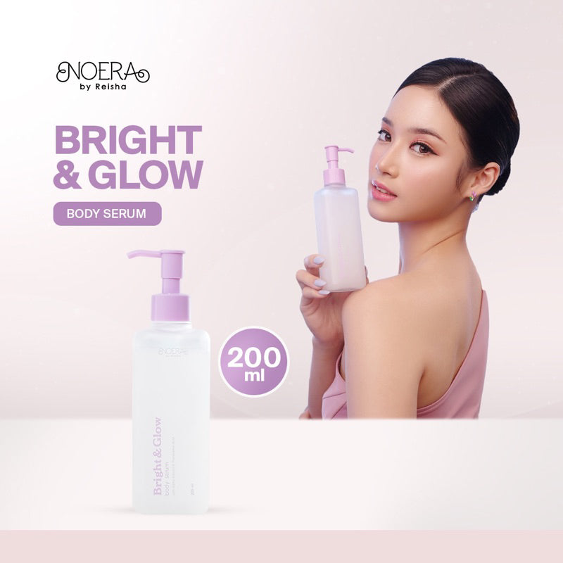 Noera Bright & Glow Body Serum | Body Serum Whitening | 10x Extra Whitening Booster | HB Anggur | Pemutih Badan