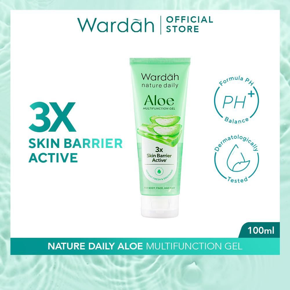 WARDAH Nature Daily Aloe Multifunction Gel - Melembabkan dan Menenangkan - Multifungsi untuk Badan, Wajah, Kuku, dan Rambut - Skincare