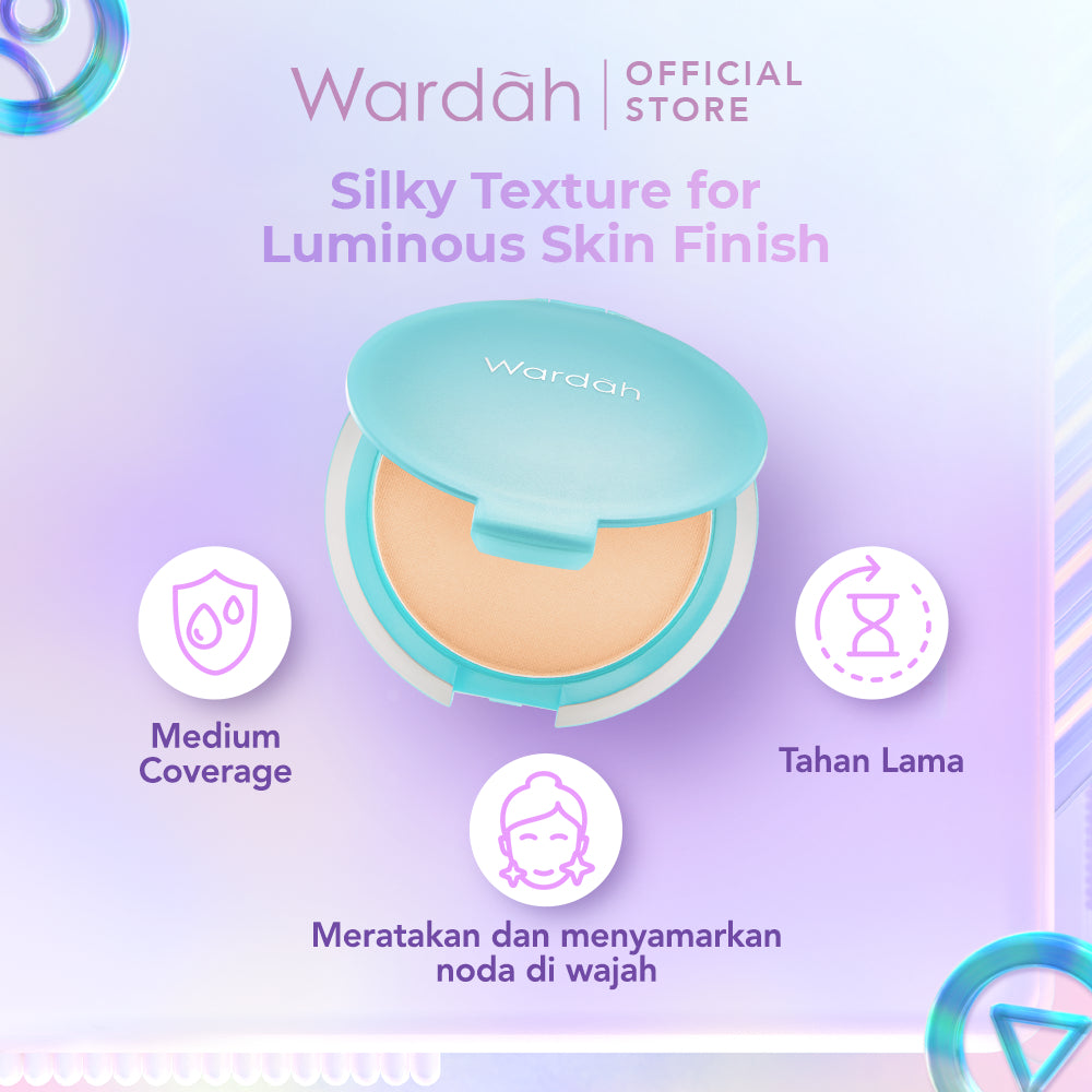 WARDAH Everyday Luminous Two Way Cake 12 g - Bedak Dengan Hasil Matte Yang Halus Ringan Dengan Kandungan Vit E - Oil Control Dengan Hasil Akhir Natural - Makeup - Cocok Dipakai dengan Cushion