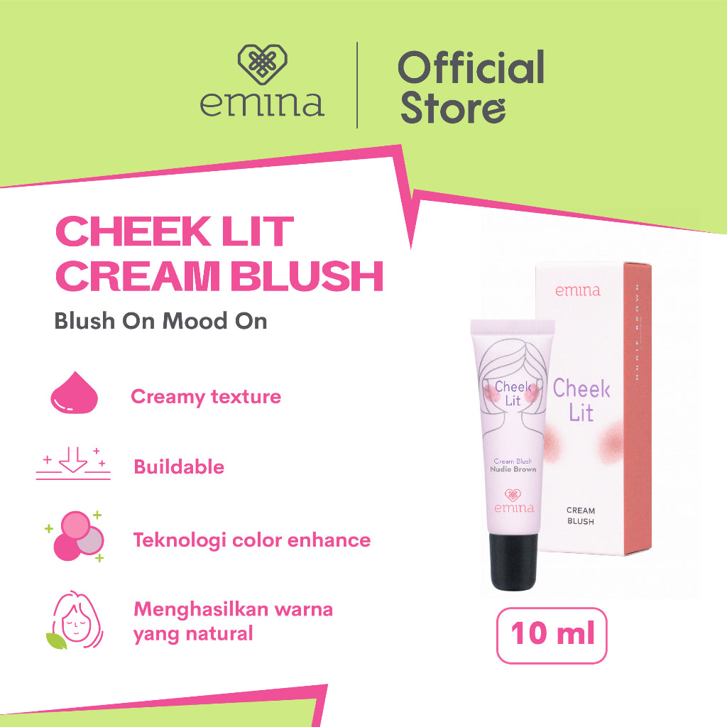 Emina Cheek Lit Cream Blush 10 mL - Blush On Cream Tahan Lama