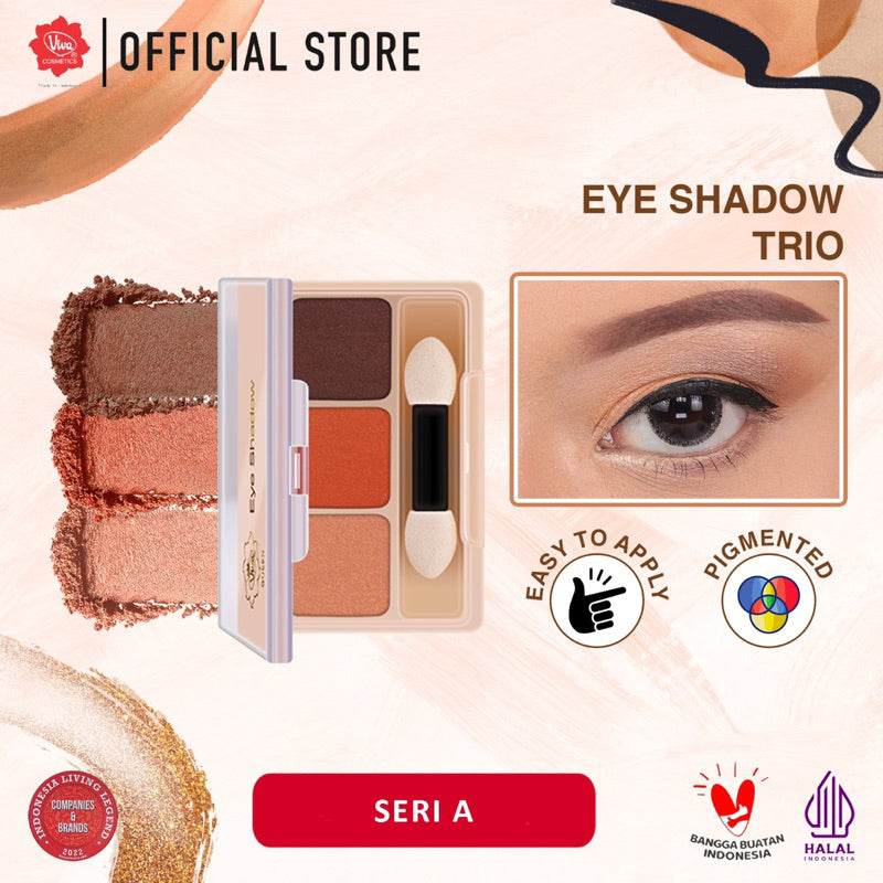 Viva Queen Eye Shadow - Trio (tersedia 6 varian kombinasi warna)