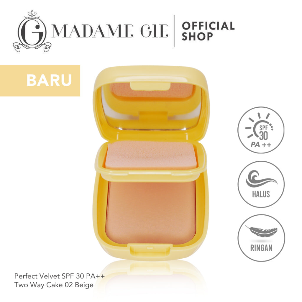 Madame Gie Perfect Velvet SPF 30PA Two Way Cake - Make up Bedak Padat