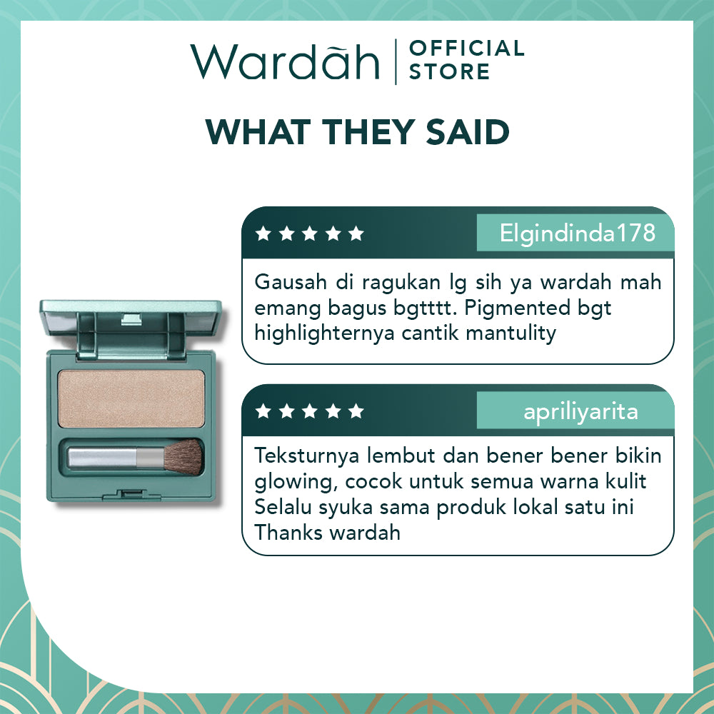 WARDAH Exclusive Glowing Highlighter - Memberikan Efek Glowing Yang Intense - Tekstur Creamy dengan Shimmer yang Halus - Tahan Lama Hingga 8 Jam dengan Hasil Akhir Natural - Makeup