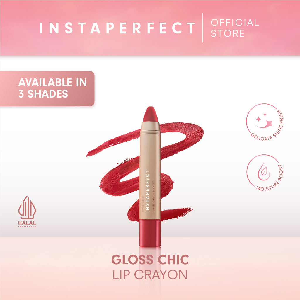 Instaperfect GLOSS CHIC Lip Crayon 2.7 g - Lipstick Gloss (Natural Glossy & Menjaga Kelembaban Bibir)