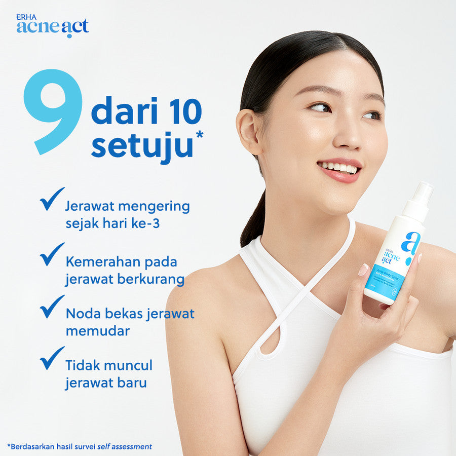 ERHA Acneact BHA & Allantoin Acne Body Spray 100ml - Perawatan Jerawat Badan Anti Gatal Niacinamide